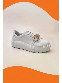 Ruika White Leather Sneakers