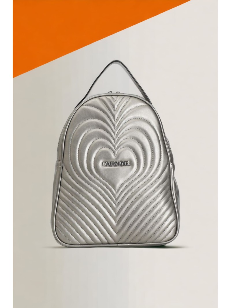 CafèNoir Gunmetal Heart Print Backpack