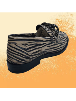 Zebra Print Leather Loafer by Ruika