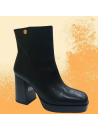 Plain Black Ankle Boots by Ruika