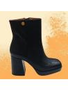 Plain Black Ankle Boots by Ruika