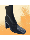 Botins Preto Com Costura Ruika