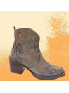 High Taupe Snake Print Ankle Boot by Ruika