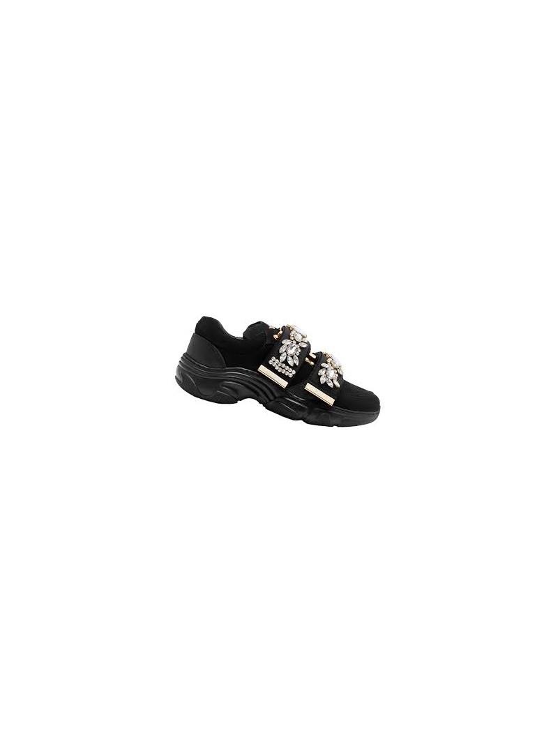 Alexa Black Crystal Sneakers by Friendly Fire