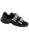 Alexa Black Crystal Sneakers by Friendly Fire