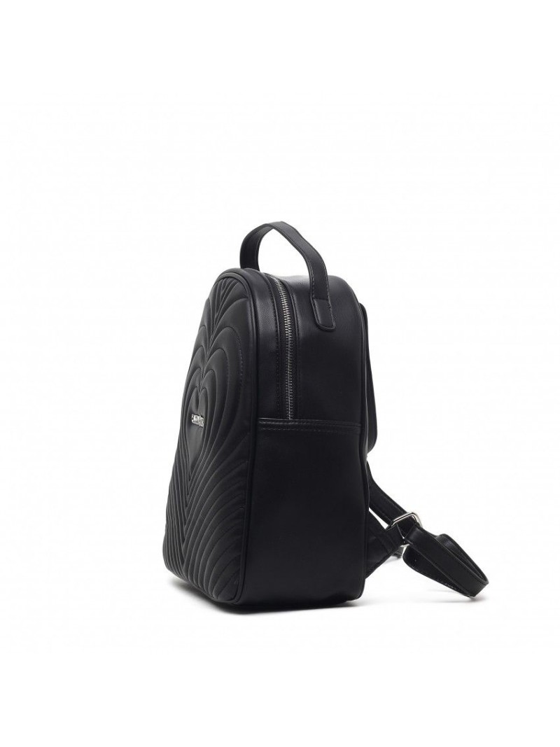 Mochila Com Estampa De Coração Preta CafèNoir